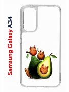 Чехол-накладка Samsung Galaxy A34 5G (637294) Kruche PRINT Авокотики