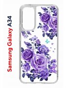 Чехол-накладка Samsung Galaxy A34 5G (637294) Kruche PRINT Roses