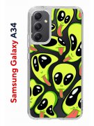 Чехол-накладка Samsung Galaxy A34 5G (637294) Kruche PRINT Инопланетянин