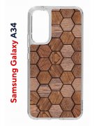 Чехол-накладка Samsung Galaxy A34 5G (637294) Kruche PRINT Текстура орех