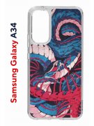 Чехол-накладка Samsung Galaxy A34 5G (637294) Kruche PRINT Японская змея
