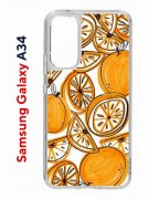 Чехол-накладка Samsung Galaxy A34 5G (637294) Kruche PRINT Апельсины
