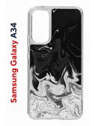 Чехол-накладка Samsung Galaxy A34 5G (637294) Kruche PRINT Разводы краски