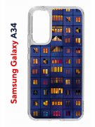 Чехол-накладка Samsung Galaxy A34 5G (637294) Kruche PRINT Ночные окна