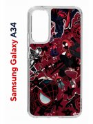 Чехол-накладка Samsung Galaxy A34 5G (637294) Kruche PRINT Майлз Человек-паук