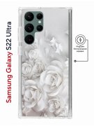 Чехол-накладка Samsung Galaxy S22 Ultra Kruche Magnet Print White roses