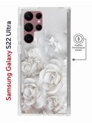 Чехол-накладка Samsung Galaxy S22 Ultra Kruche Magnet Print White roses