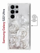 Чехол-накладка Samsung Galaxy S22 Ultra Kruche Magnet Print White roses