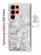 Чехол-накладка Samsung Galaxy S22 Ultra Kruche Magnet Print White roses
