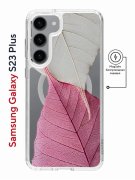 Чехол-накладка Samsung Galaxy S23 Plus Kruche Magnet Print Pink and white