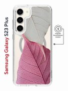 Чехол-накладка Samsung Galaxy S23 Plus Kruche Magnet Print Pink and white