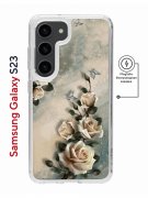 Чехол-накладка Samsung Galaxy S23 Kruche Print Magnet Белые розы
