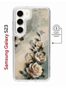 Чехол-накладка Samsung Galaxy S23 Kruche Print Magnet Белые розы