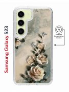 Чехол-накладка Samsung Galaxy S23 Kruche Print Magnet Белые розы