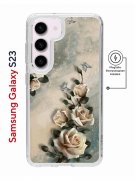 Чехол-накладка Samsung Galaxy S23 Kruche Print Magnet Белые розы