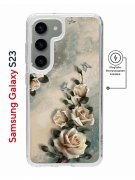 Чехол-накладка Samsung Galaxy S23 Kruche Print Magnet Белые розы