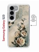Чехол-накладка Samsung Galaxy S23 Kruche Print Magnet Белые розы