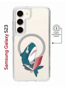 Чехол-накладка Samsung Galaxy S23 Kruche Magnet Print Акула