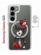 Чехол-накладка Samsung Galaxy S23 Kruche Magnet Print Ягодный микс