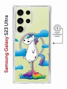 Чехол-накладка Samsung Galaxy S23 Ultra Kruche Magnet Print Flying Unicorn
