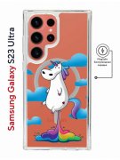 Чехол-накладка Samsung Galaxy S23 Ultra Kruche Magnet Print Flying Unicorn
