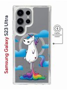 Чехол-накладка Samsung Galaxy S23 Ultra Kruche Magnet Print Flying Unicorn
