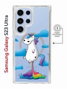 Чехол-накладка Samsung Galaxy S23 Ultra Kruche Magnet Print Flying Unicorn