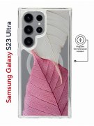 Чехол-накладка Samsung Galaxy S23 Ultra Kruche Magnet Print Pink and white