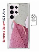 Чехол-накладка Samsung Galaxy S23 Ultra Kruche Magnet Print Pink and white