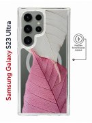 Чехол-накладка Samsung Galaxy S23 Ultra Kruche Magnet Print Pink and white