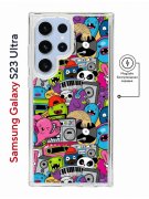 Чехол-накладка Samsung Galaxy S23 Ultra (634255) Kruche PRINT Monsters music