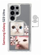 Чехол-накладка Samsung Galaxy S23 Ultra Kruche Magnet Print Коты