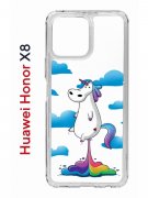 Чехол-накладка Huawei Honor X8 (638517) Kruche PRINT Flying Unicorn