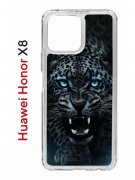 Чехол-накладка Huawei Honor X8 (638517) Kruche PRINT Дикий леопард