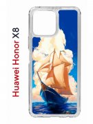 Чехол-накладка Huawei Honor X8 (638517) Kruche PRINT Парусник