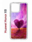 Чехол-накладка Huawei Honor X8 (638517) Kruche PRINT Pink heart