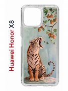 Чехол-накладка Huawei Honor X8 (638517) Kruche PRINT Тигр под деревом