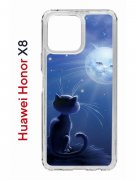 Чехол-накладка Huawei Honor X8 (638517) Kruche PRINT Лунный кот
