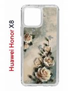 Чехол-накладка Huawei Honor X8 (638517) Kruche PRINT Белые розы