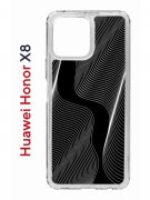 Чехол-накладка Huawei Honor X8 (638517) Kruche PRINT Line black