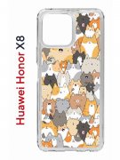 Чехол-накладка Huawei Honor X8 (638517) Kruche PRINT Котики