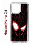 Чехол-накладка Huawei Honor X8 4G Kruche Print Человек-Паук черныи?