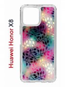Чехол-накладка Huawei Honor X8 (638517) Kruche PRINT Цветные листья
