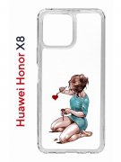 Чехол-накладка Huawei Honor X8 (638517) Kruche PRINT Рисуя любовь