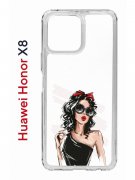 Чехол-накладка Huawei Honor X8 (638517) Kruche PRINT Фэшн леди
