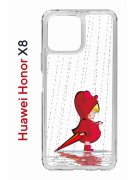 Чехол-накладка Huawei Honor X8 (638517) Kruche PRINT Девочка с зонтом
