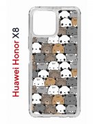Чехол-накладка Huawei Honor X8 (638517) Kruche PRINT Медвежата