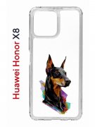 Чехол-накладка Huawei Honor X8 (638517) Kruche PRINT Доберман