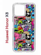 Чехол-накладка Huawei Honor X8 (638517) Kruche PRINT Monsters music