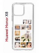 Чехол-накладка Huawei Honor X8 (638517) Kruche PRINT Коты-Мемы